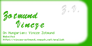 zotmund vincze business card